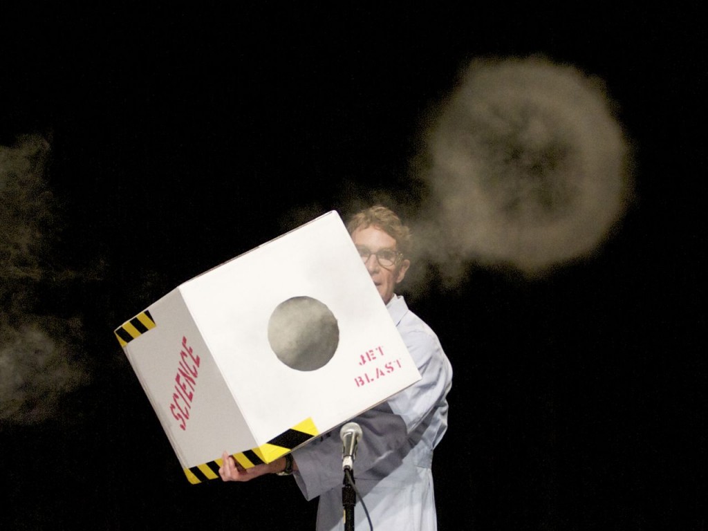 Bill Nye launching smoke pulse (Photo: Tim Jones)