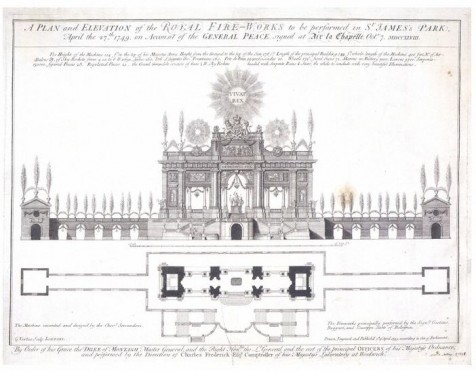 Giovanni Niccolo Servandoni's Firework Machine in Green Park 1749 