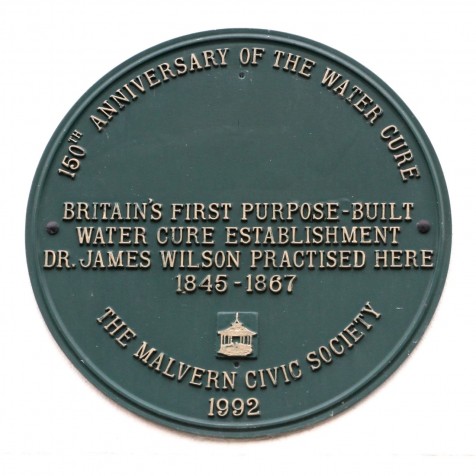 Plaque to the first purpose built water cure establishment (Photo:Tim Jones)