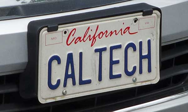 Caltech license plate ©Tim Jones